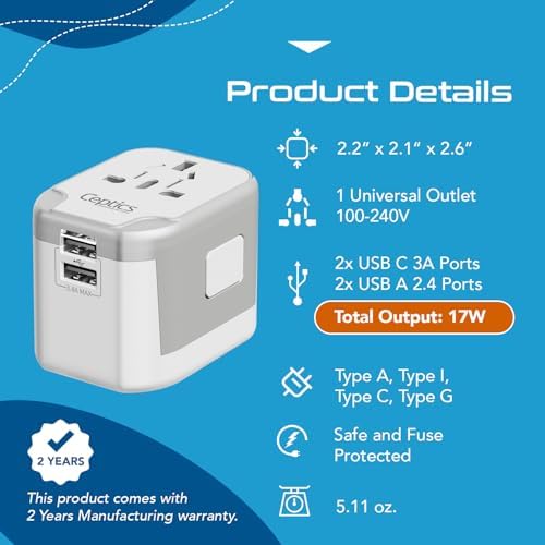 Compact Dual USB Travel Adapter for Effortless Charging in Australia, New Zealand, and China – Essential Type I Plug for Phones, Tablets, and Cameras – Quick Charge Capability with Universal Compatibility for Hassle-Free Global Adventures