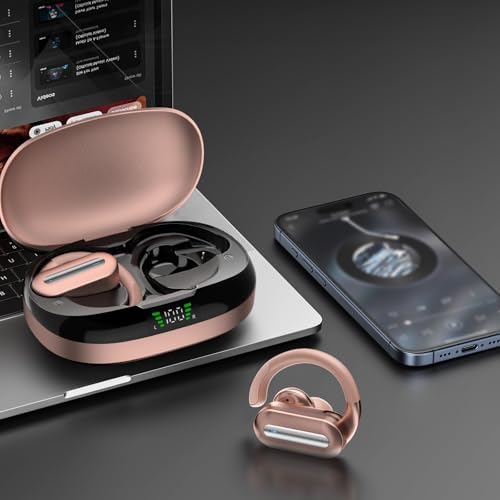 Vibe Haven Bluetooth 5.4 Sports Earbuds: Ultra-Lightweight IPX7 Waterproof Wireless Headphones with Secure Earhooks, Enhanced ENC Noise Cancellation for Superior Call Clarity – Ideal for Active Lifestyles, Intense Workouts, and Daily Commutes – Ergonomically Designed for Comfort and Unrivaled Sound Quality