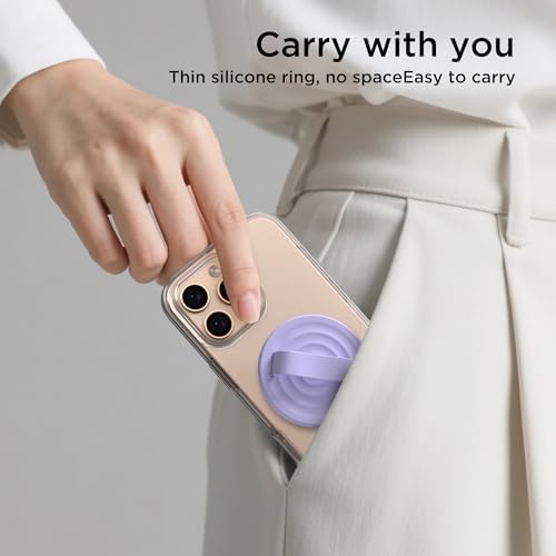 Revolutionary Magnetic Phone Ring Grip Holder – Ergonomic Silicone Finger Loop for i Phone Pro Max/Plus, 12/13/14/15/16 Series – Compatible with Mag Safe – Oat Color Enhances Aesthetics and Comfort – 360-Degree Rotation for Effortless Use – Secure Your Device with Style and Stability – Essential Smartphone Accessory for Unmatched Usability and Convenience