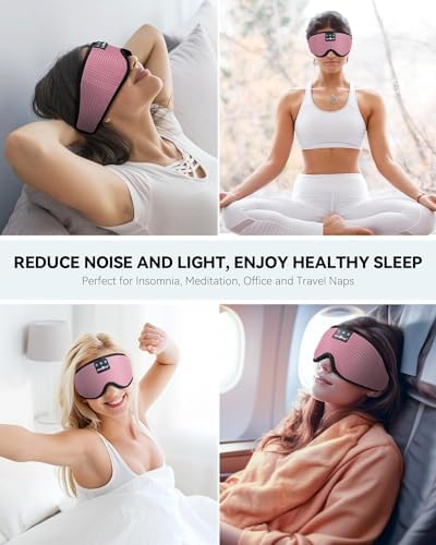 Ultimate Bluetooth Sleep Mask with Built-In Headphones – Perfect for Side Sleepers Seeking Uninterrupted Relaxation – Advanced Wireless Eye Cover for Enhanced Sleep Quality – Soft, Breathable Fabric for All-Night Comfort – Rechargeable Battery for Extended Playback – Ideal Travel Companion for Music Lovers and Restful Sleep