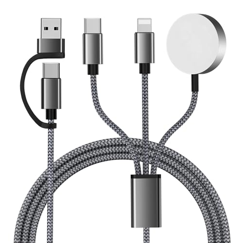 Revolutionary 3-in-2 USB C Charging Cable for Apple Watch, i Phone, and Air Pods – Ultra-Fast Multi-Device Power Hub Compatible with i Watch Ultra/SE, i Phone 16-11, and Galaxy S23 – Lightweight Travel Charger for Effortless On-the-Go Charging and Enhanced Performance