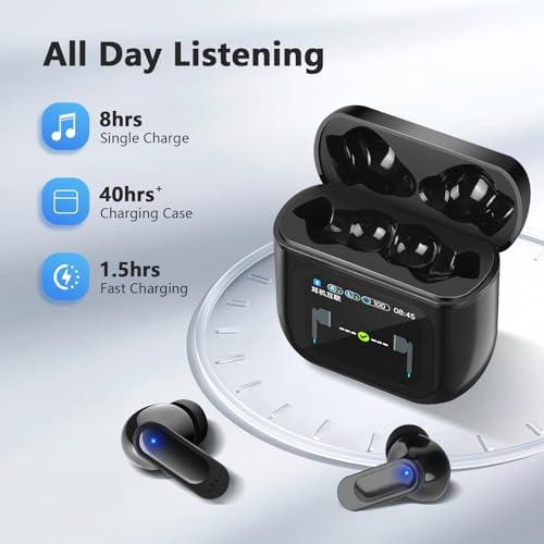 Revolutionary Bluetooth 5.3 Active Noise Cancelling Earbuds with Touch Control – 50-Hour Playtime, Ergonomic Sports Fit, LED Charging Case – Superior Sound Quality for Fitness Enthusiasts and Everyday Listening