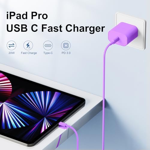 Ultimate 20 W Fast Charging Solution: 10 Ft i Phone 15 Charger with 3 Durable USB-C Cables & Dual Wall Adapters – Compatible with i Phone 15/15 Pro/Pro Max, i Pad Pro, Air Pods, and Samsung Devices for Rapid Power-Up and On-the-Go Convenience