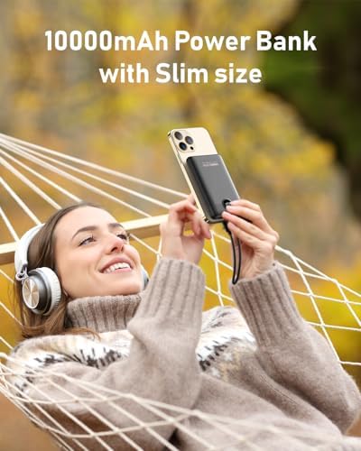 VEEKTOMX Compact 10000 m Ah Mini Power Bank – Ultra-Fast PD 22.5 W USB-C Charger for i Phone, Samsung, Google Pixel – Stylish Purple Travel Essential for On-the-Go Power and Versatile Device Compatibility