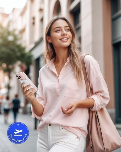 Slim Pink Portable Charger 10000 m Ah – USB-C Power Bank with Built-in Cable & LED Display for Fast Charging – Travel-Friendly Battery Pack Compatible with i Phone 16, 15, Samsung S24, S23 – Ultimate Convenience & Style