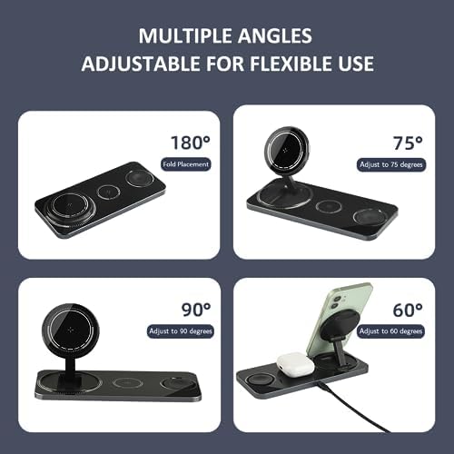3-in-1 Wireless Charging Station for i Phone 12/13/14/Pro/Pro Max – Fast Charging Dock with Apple Watch & Air Pods Compatibility – Portable, Sleek Design for Effortless Power Solutions at Home or On-the-Go