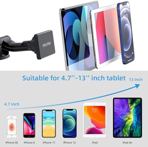Transform Your Driving Experience with the OHLPRO Magnetic Tablet Holder – Universal Suction Cup Mount for 6″-11″ Apple & Samsung Devices – 360° Adjustable Windshield Stand for Optimal Navigation & Entertainment – Elegant Black Design Enhances Modern Vehicle Interiors – Boost Safety & Connectivity on Every Journey