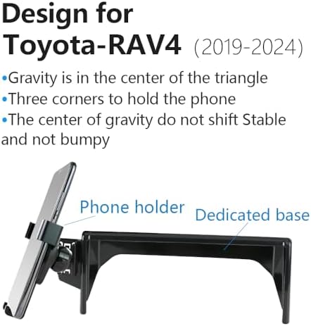 Innovative 360-Degree Car Phone Holder for 2019-2025 Toyota RAV4 – Ultimate Mobile Mount for Safe Navigation and Hands-Free Connectivity – Tailored Fit for LX, XLE, Hybrid LE, SE, Woodland, and Prime SE Models – Effortless Installation, Durable Design, and Enhanced Road Safety