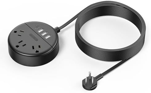 Stylish 25 ft Rose Pink Extension Cord by NTONPOWER – Flat Plug Power Strip with 3 AC Outlets & 2 USB Ports, Versatile Wall Mount Charging Station for Home, Dorm, or Office – ETL Certified for Enhanced Safety and Performance