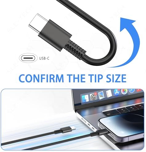 SLE-TECH 65 W USB-C Fast Charging Laptop Charger for Lenovo – Versatile AC Adapter Compatible with Think Pad, Yoga & Chromebook Models – Compact, Lightweight Design for T480, T480 s, C930, C940, 100 e, 300 e, 500 e – Enhanced Safety Features for Reliable Device Protection and Extended Battery Life