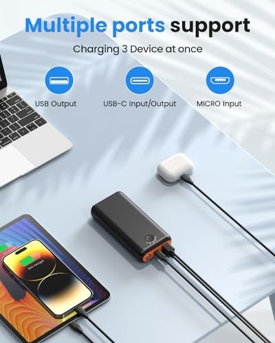 High-Capacity 30000 m Ah Portable Charger Power Bank with 22.5 W USB-C Fast Charging, PD & QC4.0 Compatibility, Triple Output Ports, Dual Input Options, and Built-In Flashlight – Ideal External Battery Pack for i Phone, Samsung Galaxy, i Pad, and More