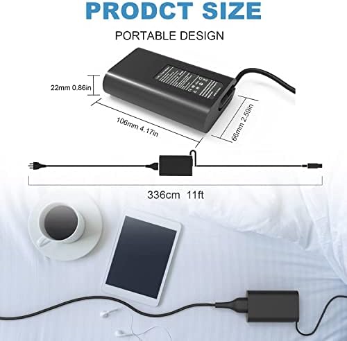 Ultra-Compact 65 W USB-C Laptop Charger for Dell XPS & Latitude Series – Lightweight Power Solution with High-Speed Performance and Broad Compatibility – Ideal Backup Charger for Travel and Home Use