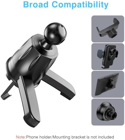 Universal Car Air Vent Phone Holder Clip – Adjustable Metal Hook with Triangular Stabilizing Foot – Optimized for Wireless Charging Compatibility – Effortless Hands-Free Navigation – 0.67-Inch Joint Ball for Superior Fit – Enhance Driving Safety and Convenience with Reliable Phone Access