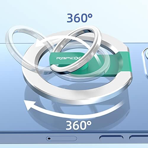 Magnetic 2-in-1 Phone Grip & Kickstand – Rapid X Snapo for i Phone 12-15 Series – Lightweight Aluminum Holder with 360° Flexibility and Enhanced Compatibility – Perfect for Hands-Free Viewing in Multiple Colors