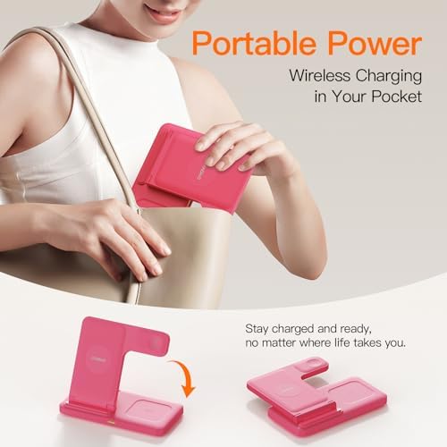 3-in-1 Wireless Charging Station for Apple Devices – 15 W Fast Charger Stand for i Phone 16/15/14/13/12/11, Apple Watch, and Air Pods – Convenient Portable Design with Enhanced Compatibility and Safety Features for Home and Travel – Perfect Gift for Tech Enthusiasts
