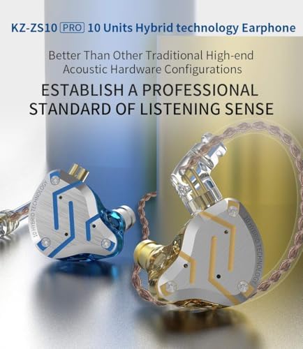 Revolutionize Your Audio Journey with keephifi KZ ZS10 Pro IEM Earphones – Featuring 4 Balanced Armature & 1 Dynamic Driver for Superior Sound Clarity, Durable Stainless Steel Design, and Detachable 2-Pin Cable – Striking Purple Finish with Integrated Mic for Effortless Communication – Noise-Isolating In-Ear Headphones for Unmatched Comfort and Versatile Device Compatibility