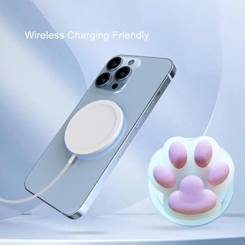 Charming Pink Paw Magnetic Phone Grip for Mag Safe – Whimsical 3 D Accessory for Kindle & Android Devices, Enhanced Wireless Charging Compatibility for Trendy Girls & Women – Lightweight and Secure Design for Effortless Handling and Stylish Self-Expression