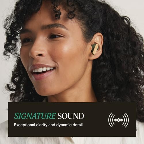 House of Marley Little Bird Eco-Conscious True Wireless Earbuds – Exceptional Audio Quality with Touch Controls, Integrated Mic, 24-Hour Battery Life, and USB-C Fast Charging – Ideal for Gamers and Music Enthusiasts (Red) – Experience Sustainable Sound Innovation for Everyday Use