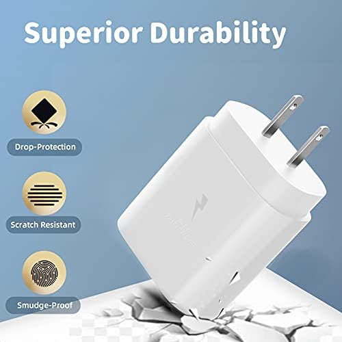 Ultimate Dual Pack USB C Fast Charger Block with Type C Cable – Superior Adaptive Charging for All Devices, Sleek White Design for Home or Travel