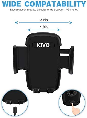 KIVO Universal Car Phone Mount – 29 cm Flexible Long Arm Holder for Dashboard & Windshield with One-Touch Access for i Phone, HTC, LG, Nexus, Nokia & GPS Devices – Ultimate Hands-Free Navigation Solution with 360-Degree Rotation and Sturdy Design