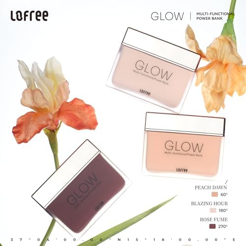 Elegant LOFREE Glow Power Bank – 10,000 m Ah Compact Charger with 22.5 W USB-C Fast Charging & 3 LED Light Effects – Stylish Portable Power Solution for i Phone, i Pad, Samsung Galaxy, Pixel – 270° Rose Fume Design – Ultimate Compatibility & Safety Features