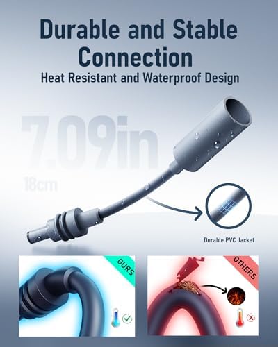 Starlink Mini USB C to DC Waterproof Extension Cable – 18 CM Power Converter Adapter for Enhanced Connectivity, Compatible with 65 W Power Banks and Charger Blocks, Ideal Replacement Accessory for Starlink Mini, Reliable Outdoor Use, Fast Charging Efficiency