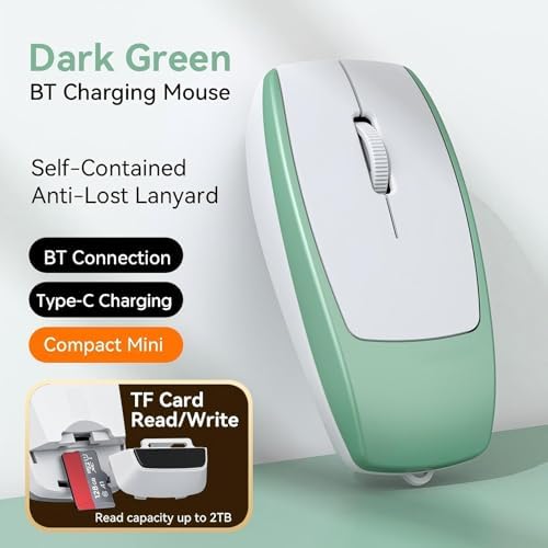 Compact Bluetooth Wireless Mini Mouse with TF Card Reader – Silent, Portable Optical Mouse for PC, Laptop, and Tablets – Ideal Travel Companion and Gift for Men, Women, and Kids – Enhance Productivity Anywhere