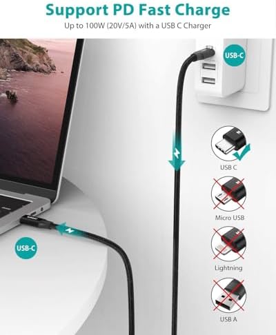 NIMASO USB C 3.1 Gen 2 Cable – 10 Gbps Data Transfer & 4 K Video Output | 100 W PD Fast Charging for i Phone 16, Mac Book, i Pad Pro 2020 & More | Ultimate Versatility for Modern Devices | Unmatched Durability & Speed for Seamless Connectivity
