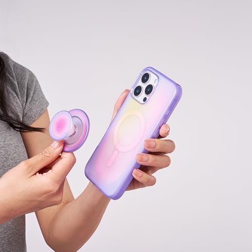 Vibrant Mag Safe Rainbow Glass Pop Socket Grip & Stand – Secure Hands-Free Kickstand for Effortless Wireless Charging and Enhanced Smartphone Functionality