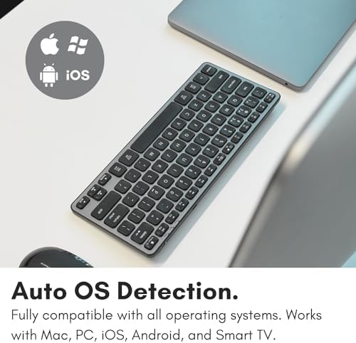 Upgrade Your Mac Experience with the Macally Bluetooth Keyboard – Premium Wireless Typing Solution for Mac Book Pro, i Mac, i Pad & PC – Ergonomic Design & Long-lasting Rechargeable Battery for Seamless Productivity