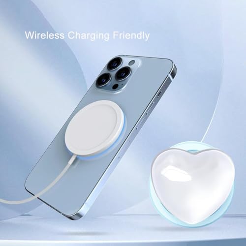 Xerial Heart-Shaped Magnetic Phone Grip – Stylish Mag Safe-Compatible Accessory with Versatile Adapter Ring for Android & Kindle – Wireless Charging-Friendly 3 D Foldable Design for Secure Handling and Effortless Portability