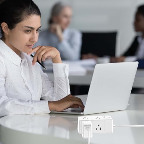 15 Ft Flat Plug Power Strip with 6 AC Outlets and 3 USB Ports – Tcstei Compact Extension Cord for Home, Office, and Dorm Room – Versatile ETL Certified Power Solution with Fast Charging and Space-Saving Design