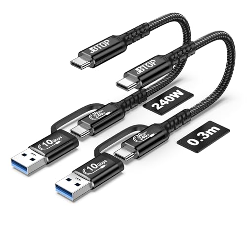 Premium USB A to C Android Auto Cable 3.3 ft [2 Pack] – Fast Charging USB C 3.1 & 20 Gbps Data Transfer for Seamless Connectivity with i Phone 16, Galaxy S23, Pixel 9 Pro – Enhanced Durability & Versatile Use for Car Play and Navigation
