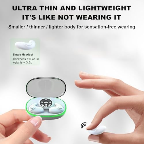 Ultra-Compact Bluetooth 5.3 Sleep Earbuds for Side Sleepers – Discreet In-Ear Headphones with IPX6 Water Resistance for Meditative Relaxation and Deep Sleep – Perfect for Small Ears and Extended Comfort