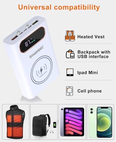 PULUZ Enhanced Wireless Charger Power Bank Case with LCD Display – DIY Mobile Power Solution for 4 x 21700 Batteries, Dual USB Outputs, Versatile Micro and Type-C Inputs, Sleek White Design for Fast Charging On-the-Go