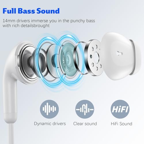 Revolutionary USB C Wired Earbuds for i Phone 16 & Samsung Galaxy S25 Ultra – Superior Noise-Isolating Headphones Featuring In-Line Mic & Intuitive Volume Control – Optimized for Maximum Device Compatibility – Premium High-Fidelity Sound for Music Lovers & Professionals – Featherlight Ergonomic Design for Ultimate Comfort During Extended Use