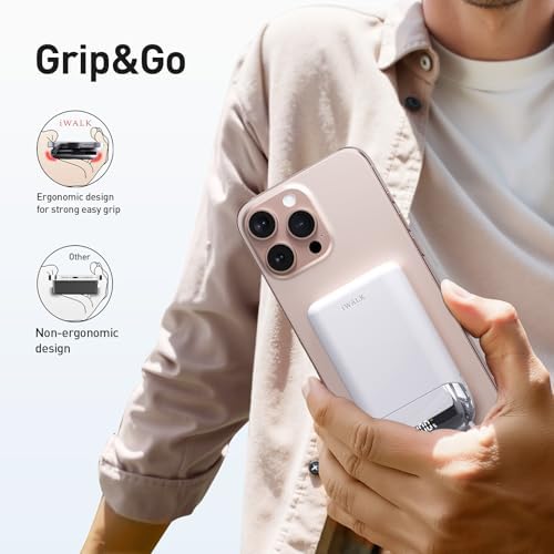 Ultra-Slim 10,000 m Ah Magnetic Power Bank – 40 W Fast Charging Mini Charger for i Phone 16/15 & Samsung Galaxy S25 – Lightweight Ergonomic Design with Built-in USB-C Cable for Seamless On-the-Go Mobile Charging – Unmatched Versatility for Daily Use and Travel Efficiency
