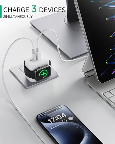 Transform Your Charging Experience with the Premium 3-in-1 Magnetic Wireless Charger for All Apple Devices – Efficient PD 23 W Fast Charging Hub for i Phone 16/15 Pro Max, i Pad Pro/Air, and Apple Watch Series Ultra/SE/9/8/7/6 – Compact, Lightweight Design Perfect for Travel and Everyday Use