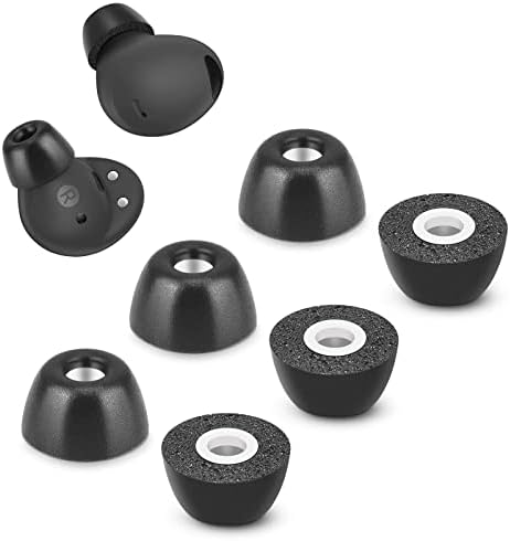 Transform Your Audio Experience with Premium Memory Foam Ear Tips for Samsung Galaxy Buds 2 Pro – Ultimate Comfort, Secure Anti-Slip Design, Noise Isolation, and Convenient Charging Case Compatibility – 3 Pairs (S/M/L, Black) – Elevate Sound Quality and Enjoy Uninterrupted Listening