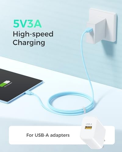 Ultra-Flexible 10 FT USB A to USB C Cable Set – 3-Pack for Seamless Charging & Data Transfer | Compatible with i Phone 16/15 Pro Max Plus, Galaxy S23, Apple Car Play & Android Auto | Premium White Design for Maximum Versatility and Speed