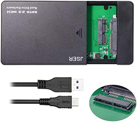 JSER USB 3.1 Type-C to 1.8 Inch Micro SATA SSD Enclosure – High-Speed 5 Gbps External Hard Drive Case for Seamless Data Transfer and Enhanced Compatibility – Tool-Free Setup for Effortless Storage Expansion and On-the-Go Use