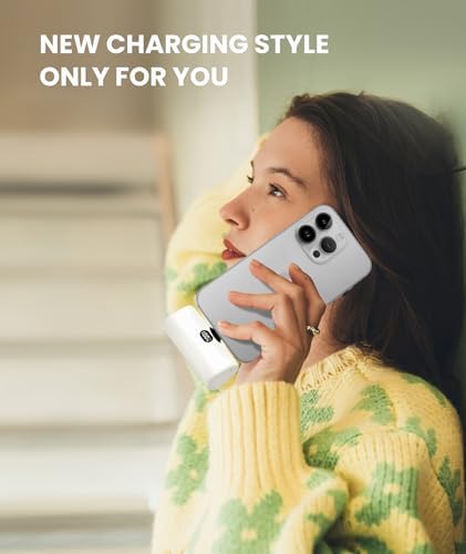 Ultra-Compact 5000 m Ah Power Bank with Built-in USB C Cable for i Phone 15 Pro Max – Reliable Portable Charger for i Phone 14/13, Samsung, Google, and More – Fast Charging Solution for On-the-Go Power Needs (Black)