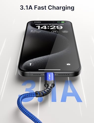 JSAUX 10 ft USB C Cable 2-Pack – High-Speed Charging & Data Transfer for i Phone 16 Series, Samsung Galaxy S20/S10/S9 & Note 20 – Durable Nylon Braided Design for Ultimate Reliability – Perfect for Home, Office & On-the-Go Use – Enhanced Compatibility with USB 3.1 Technology – Sleek Black Finish for Professional Aesthetics