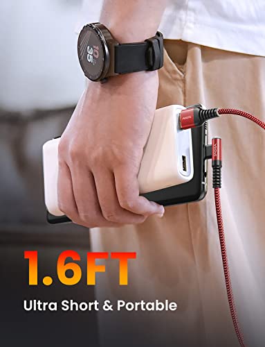 AINOPE Right Angle USB C Cable – 2-Pack (10 ft + 10 ft) Fast Charging 3.1 A Nylon Braided Charger for Enhanced Device Compatibility, Ideal for Gaming and Multitasking, Durable Black Design