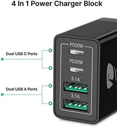 Aiminu 40 W 4-Port USB C Wall Charger Block 3-Pack – Efficient PD Fast Charging Solution for i Phone 15/14/13/12/11/Pro Max, i Pad & Android Devices – Ideal for Home, Travel, and Multi-Device Power Needs