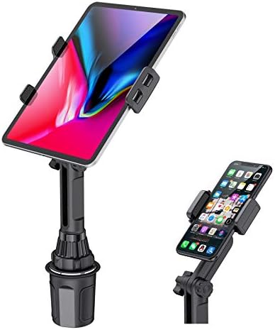 Versatile Wix Gear Car Tablet Holder – Adjustable Cup Holder Mount for i Pad & Tablets 7″-10.2″ – Universal Device Compatibility with Height Customization – Ultimate Hands-Free Driving Experience