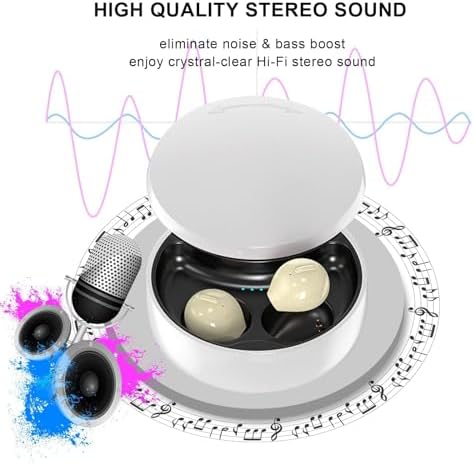 Discreet Mini Wireless Earbuds for Small Ears – Invisible Bluetooth Earpieces with Ergonomic Comfort and Portable Charging Case – Seamless Audio for Work, Travel, and Relaxation – Perfect Compatibility with Android & i OS Devices
