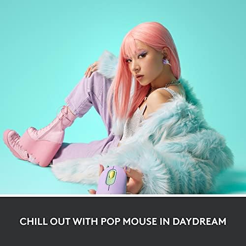Logitech POP Wireless Mouse in Heartbreaker Rose – Customizable Emojis, Silent Click Technology, Precision Scrolling & Multi-Device Compatibility for Effortless Navigation and Personal Expression