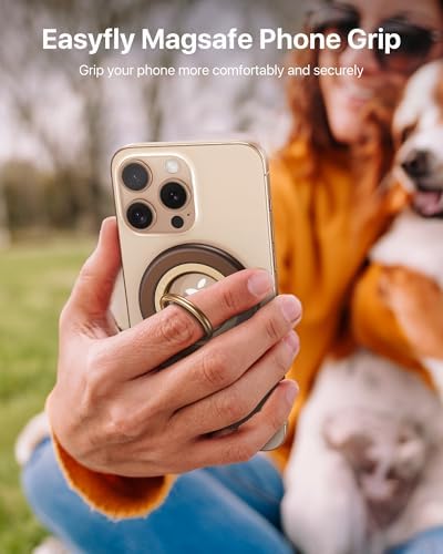 Ultimate Double-Sided Magnetic Phone Grip for Mag Safe – Enhanced Stability with 20 N55 Magnets, 360° Rotating Stand, Anti-Fall Design, and Universal Compatibility for i Phone 16, 15, 14, 13, 12 Pro Max – Perfect for Hands-Free Use and Multitasking