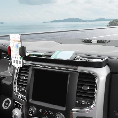 Transform Your Driving Experience with the Sturdy Multi-Mount Dash Phone Holder for 2012-2017 Dodge RAM – Effortless Smartphone Access & Efficient Storage Solution Enhance your vehicle’s functionality with our specialized Multi-Mount Dash Phone Holder, meticulously engineered for 2012-2017 Dodge RAM models. Constructed with a robust metal rod, this phone mount promises exceptional durability and stability, ensuring your device stays securely in place even on rugged roads. Seamlessly access your smartphone for navigation, music, and hands-free communication while maintaining complete focus on your driving. This versatile accessory accommodates a variety of smartphone sizes and features an integrated storage tray for essential items, decluttering your space and enhancing organization. Enjoy quick, tool-free installation for immediate use. Crafted with premium materials, this phone holder combines practicality with a sleek aesthetic, making it an indispensable accessory for every Dodge RAM enthusiast. Upgrade your daily commute with this essential smartphone solution engineered for both style and functionality.